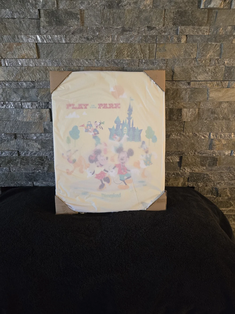 RARE!! Disney Play in the Park Yellow Mickey & Friends Wall Art NWT